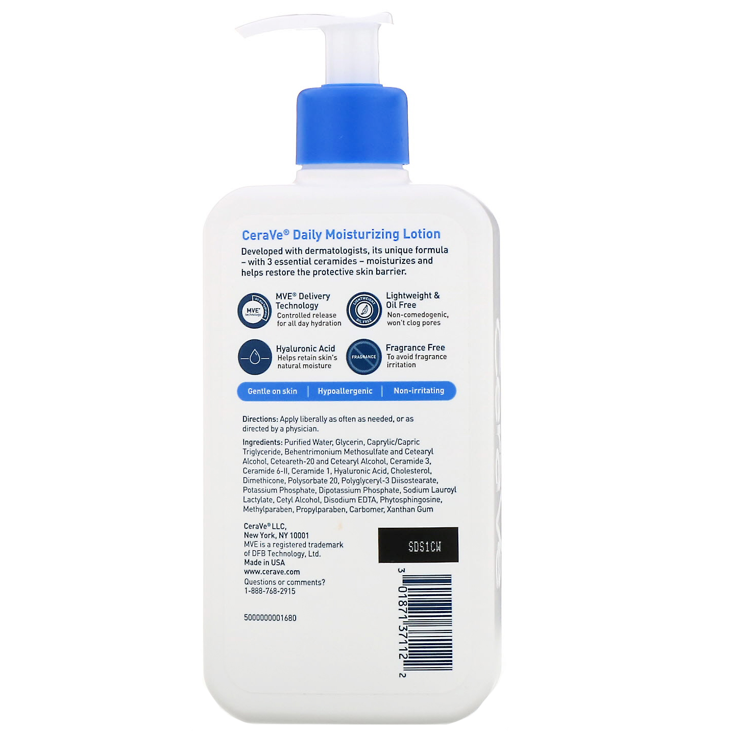 CeraVe, Loção Hidratante Diária, Leve, 355 ml (12 fl oz) - Imagem 2