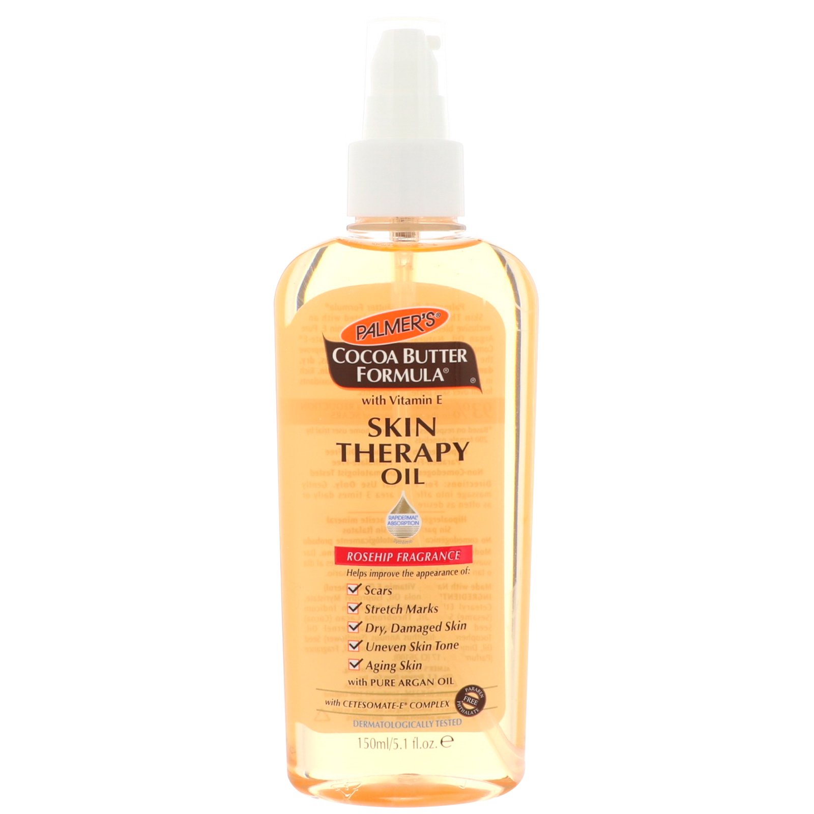 Palmer's, Fórmula De Manteiga De Cacau, Óleo De Terapia Para A Pele, Quadril De Rosa, 150ml