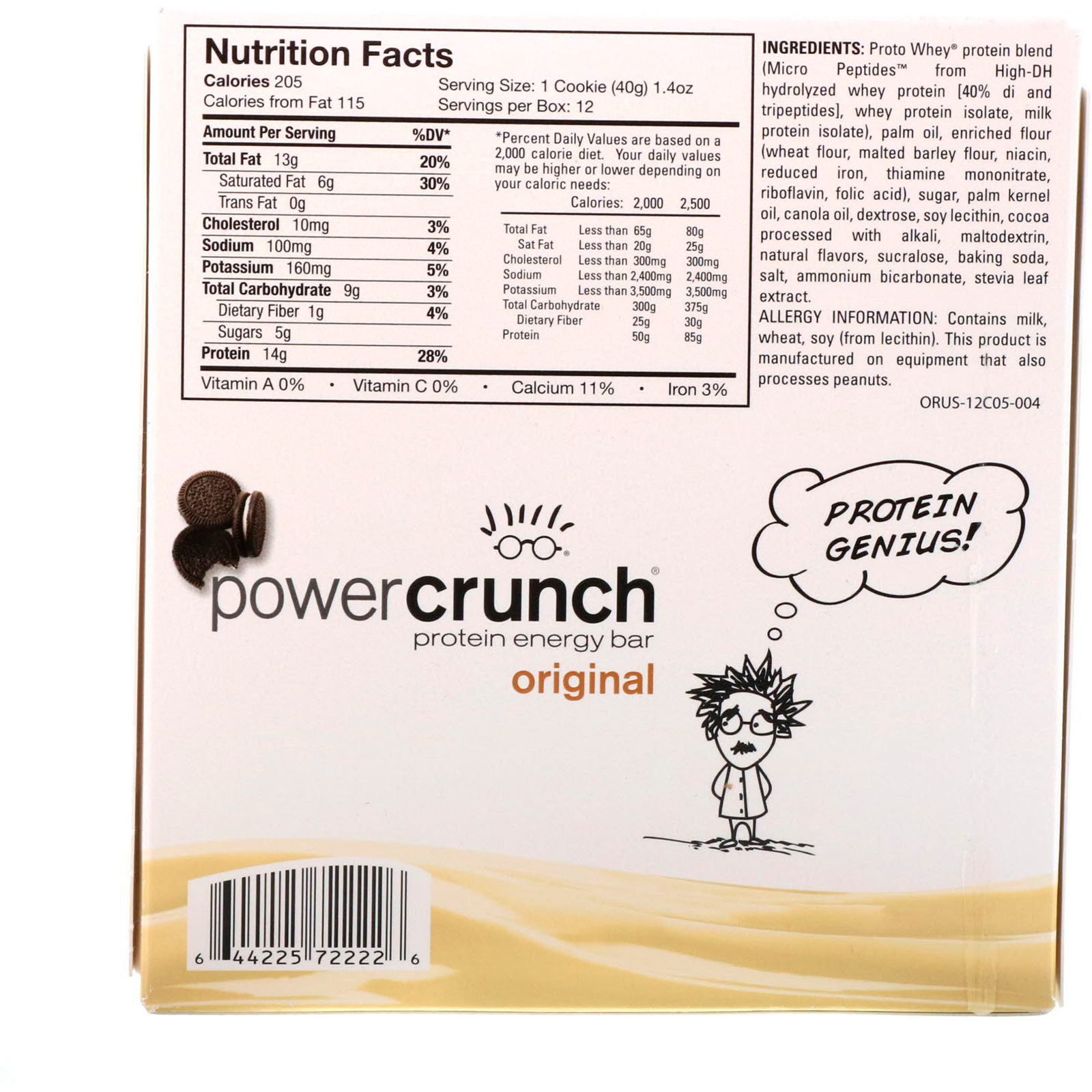 BNRG, Power Crunch Protein Energy Bar, Original, Cookies e Crème, 12 Barrinhas, 40 g (1,4 oz) Cada - Imagem 3