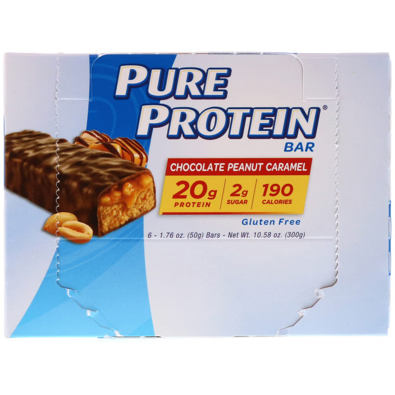 Pure Protein, Barras de Caramelo, Chocolate e Amendoim, 6 Barras, 1,76 oz (50 g) Cada - Imagem 2