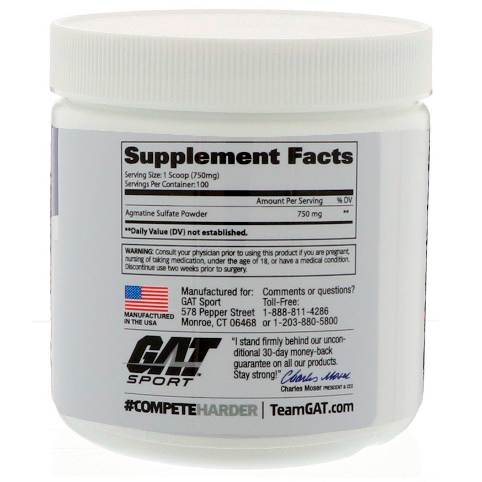 GAT, Essentials, Agmatina, Pó Sem Sabor, 75 g (2,6 oz) - Imagem 3