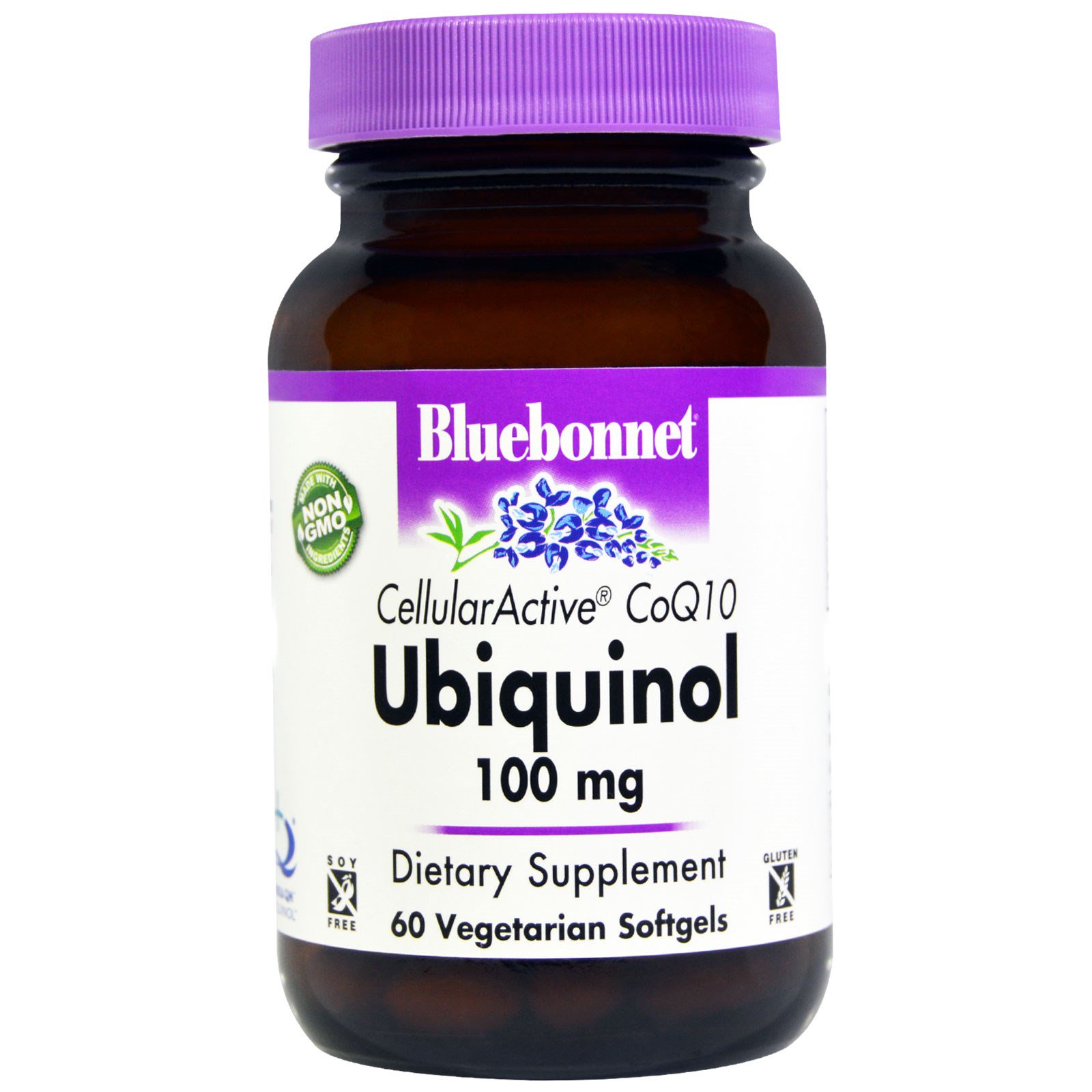 Bluebonnet Nutrition, Ubiquinol, Cellular Active CoQ10, 100 mg, 60 Cápsulas Vegetais Softgel