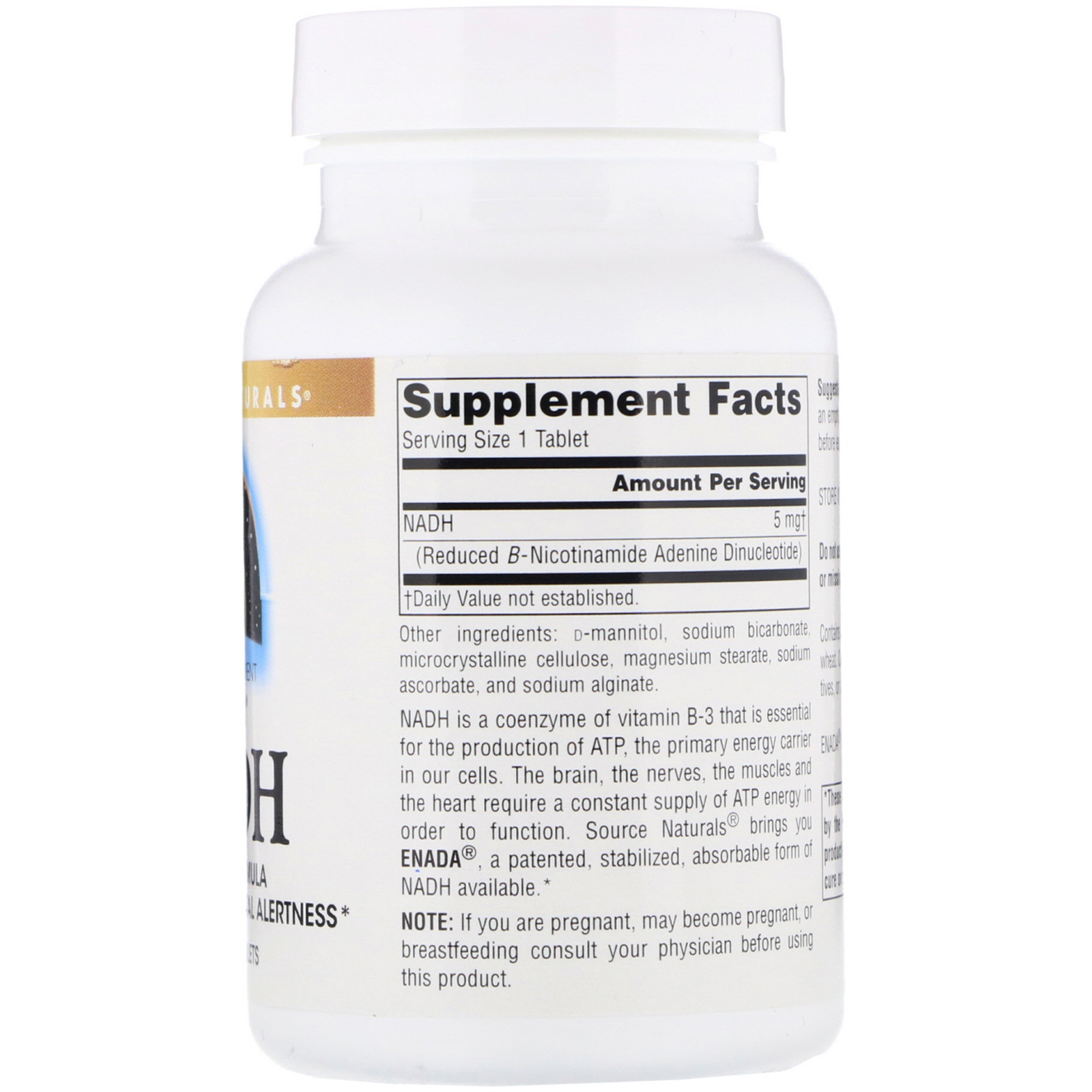 Source Naturals, ENADA NADH, 5 mg, 30 Comprimidos - Imagem 2