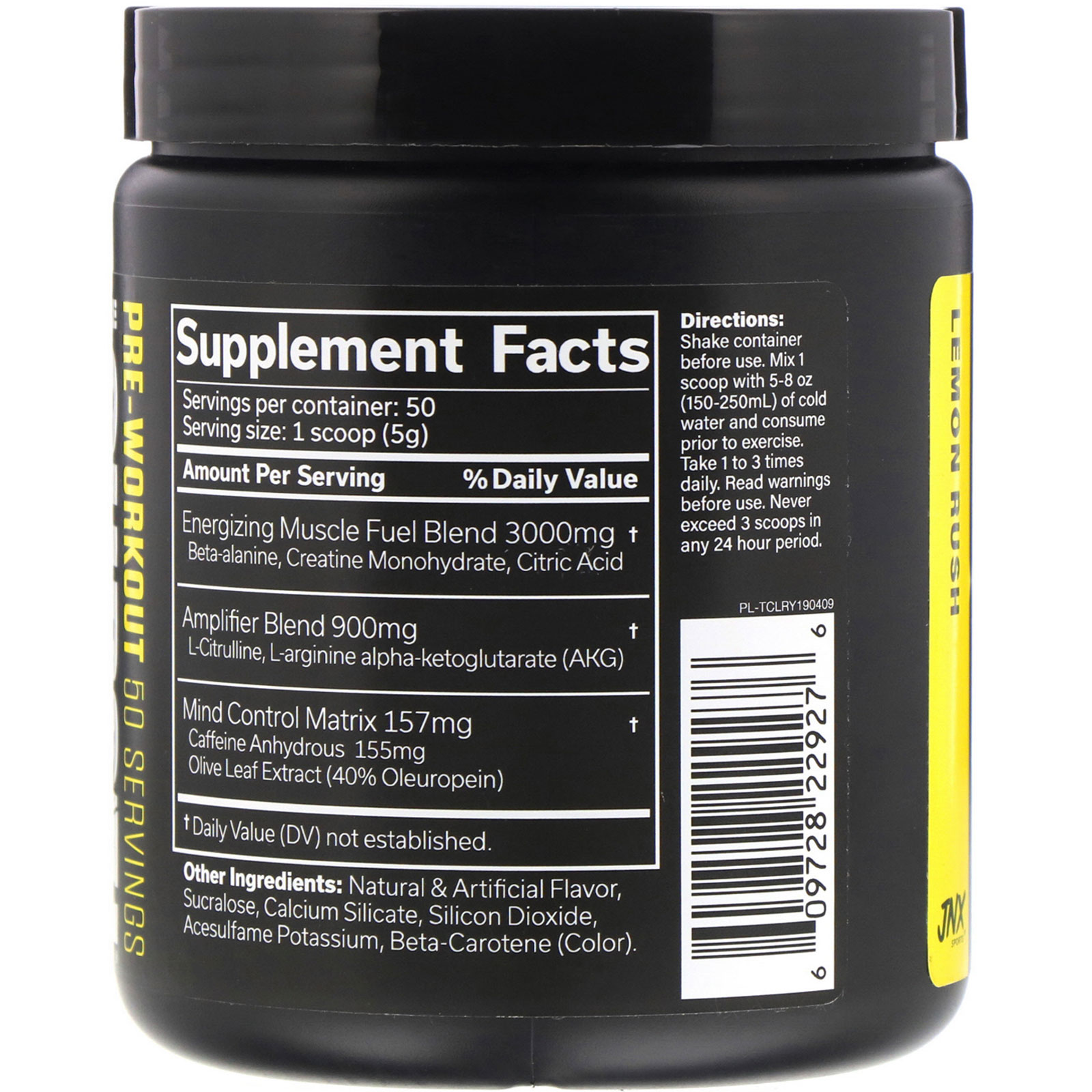 JNX Sports, The Curse, Pré-Treino, Limão, 250 g (8,8 oz) - Imagem 2