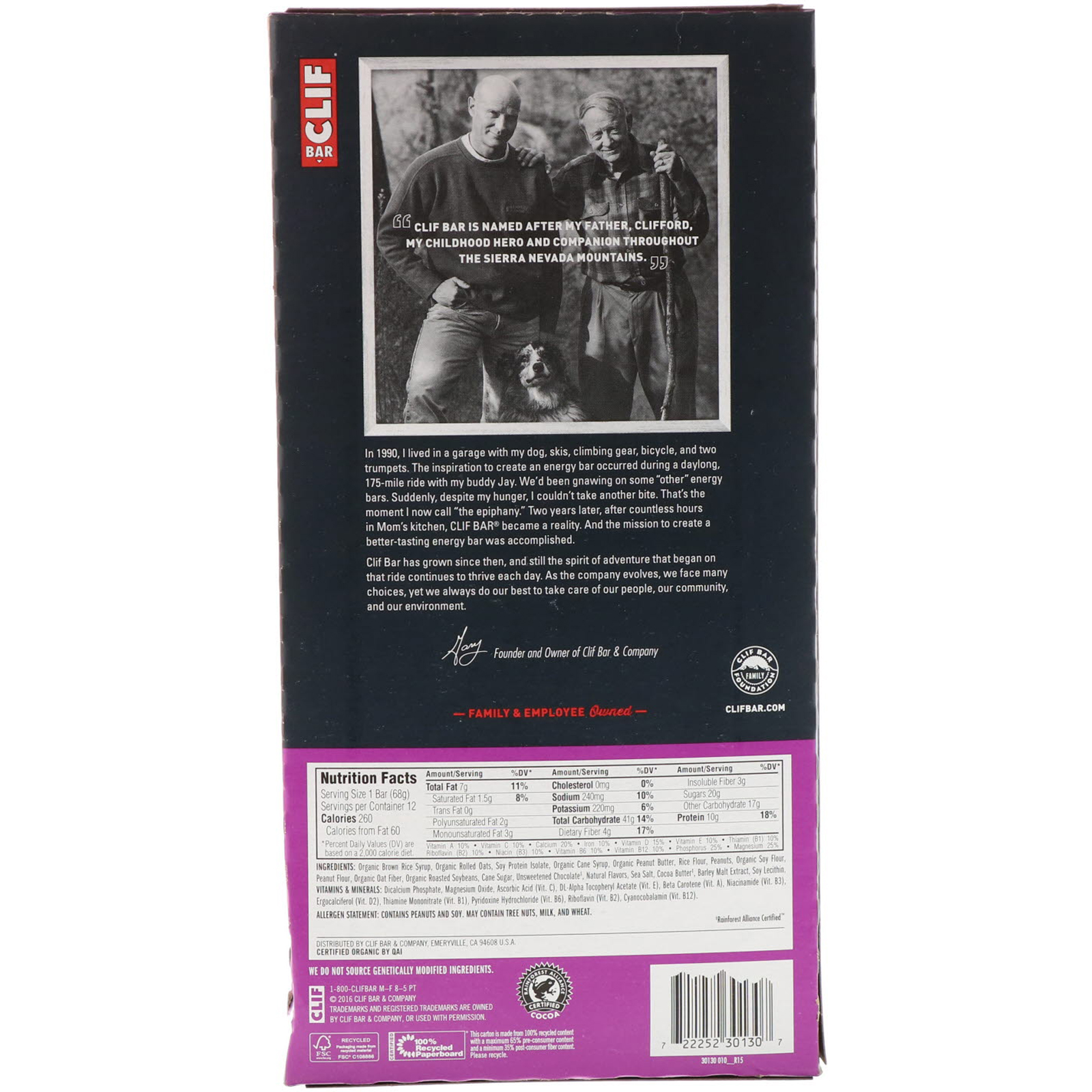 Clif Bar, Barra de Energia, Crocante de Amendoim com Gotas de Chocolate, 12 Barras, 68 g cada - Imagem 3