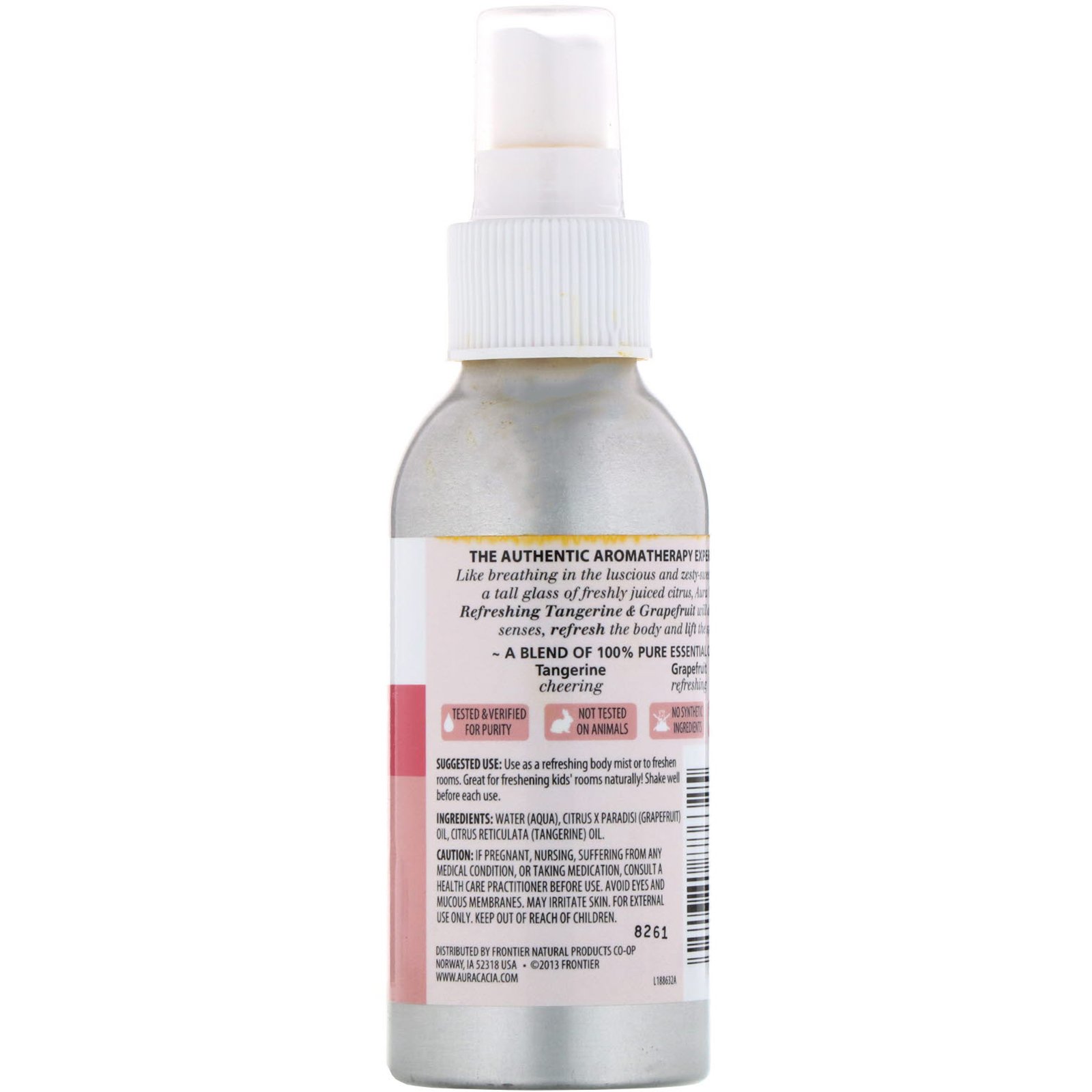 Aura Cacia, Spray de Sala & Corpo, Tangerina Refrescante & Toranja, 4 fl oz (118 ml) - Imagem 2