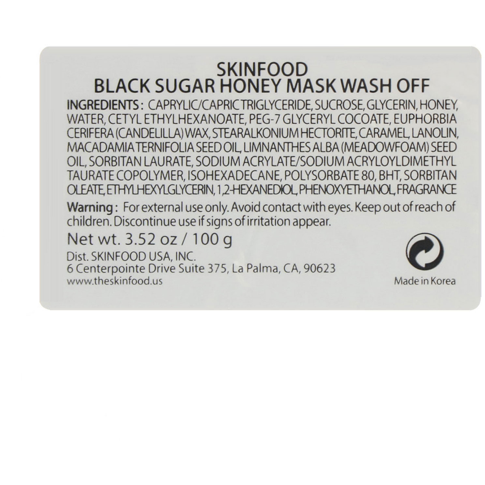 Skinfood, Máscara Lavável de Mel e Açúcar Mascavo, 3,5 oz (100 g) - Imagem 2