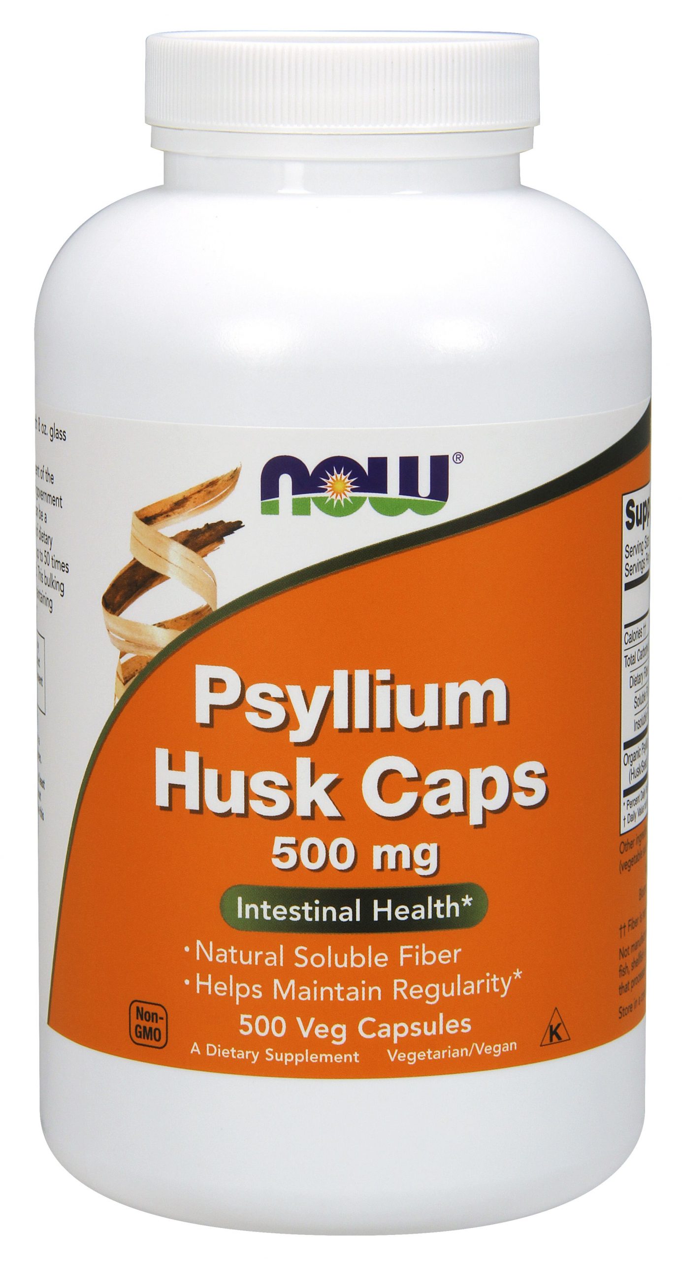 NOW Foods Psyllium Husk 500 mg - 500 Capsules