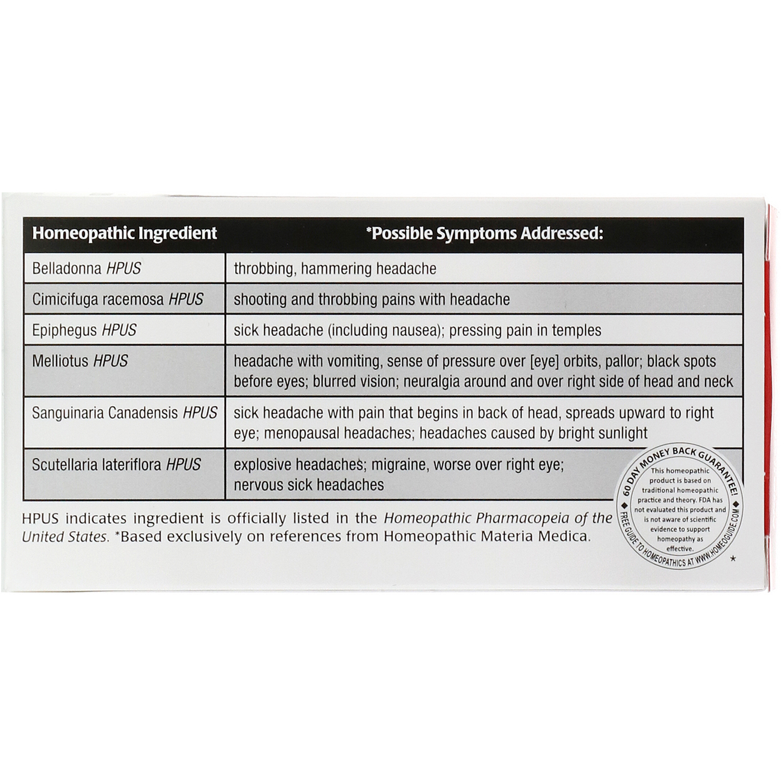 NaturalCare, Migraine, For Men and Women, 60 Vegetarian Capsules - Imagem 3