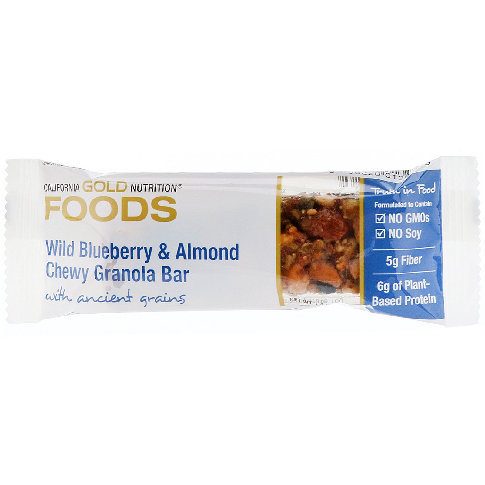 California Gold Nutrition, Alimentos, Barras de Mirtilo Silvestre e Granola de Amêndoa, 12 Barras, 1,4 oz (40 g) Cada - Imagem 4