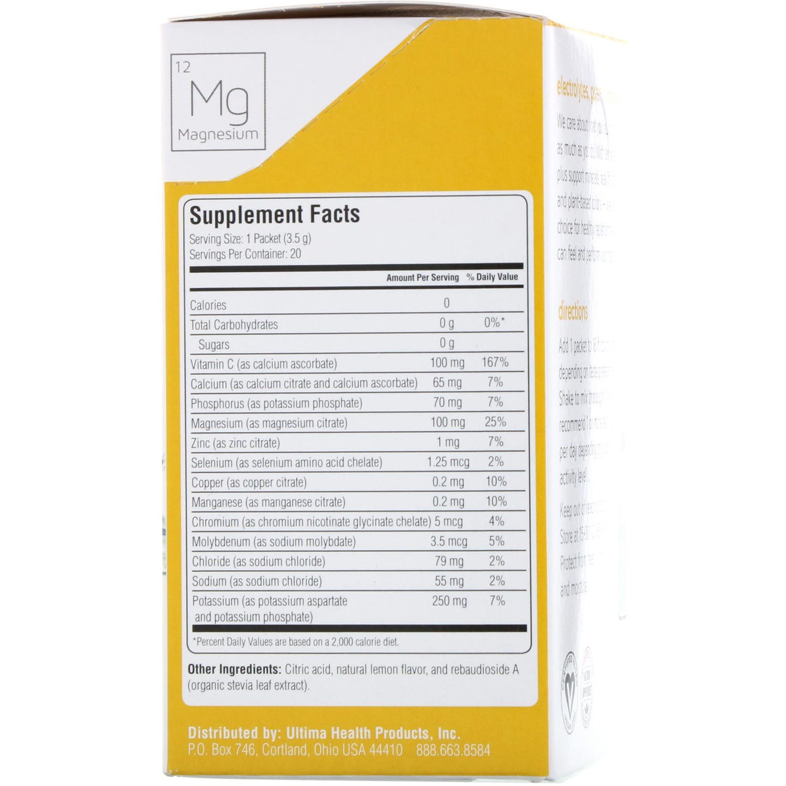 Ultima Replenisher, Eletrólito em Pó, Limonada, 20 Pacotes, 3,5 g (0,12 oz) Cada - Imagem 2