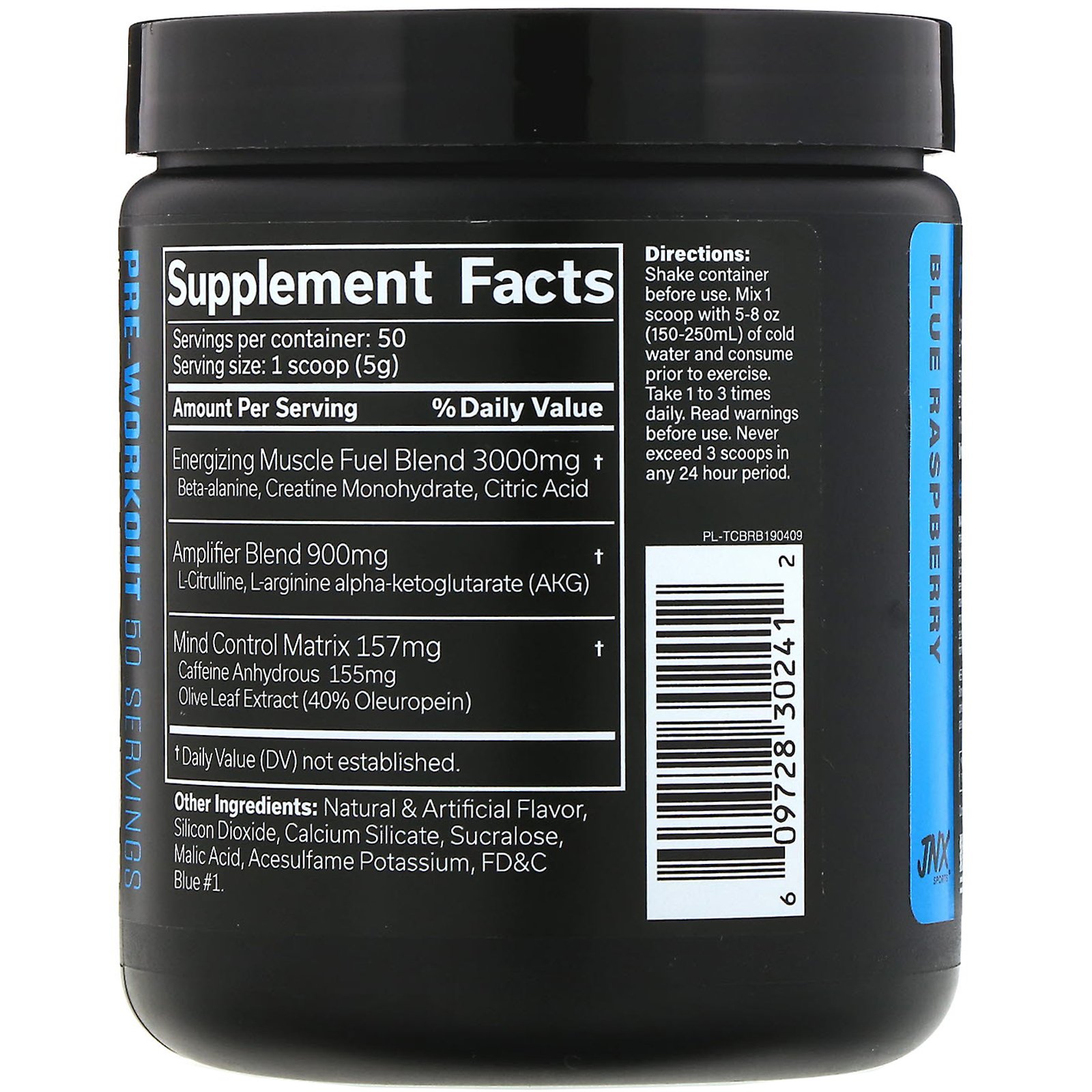 JNX Sports, The Curse, Pré-treino, Framboesa Azul, 8,8 oz (250 g) - Imagem 2