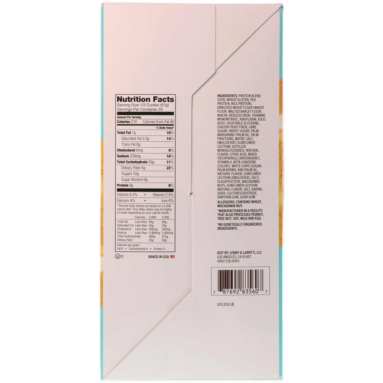 Lenny & Larry's, The COMPLETE Cookie, White Chocolaty Macadamia, 12 Cookies, 4 oz (113 g) Each - Imagem 3
