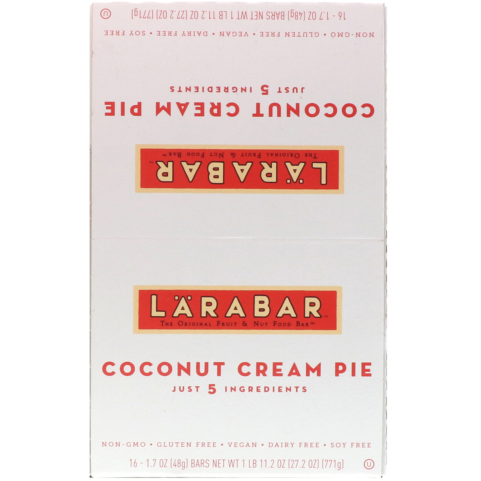 Larabar, The Original Fruit & Nut Food Bar, Coconut Cream Pie, 16 Bars, 1.7 oz (48 g) Each - Imagem 2
