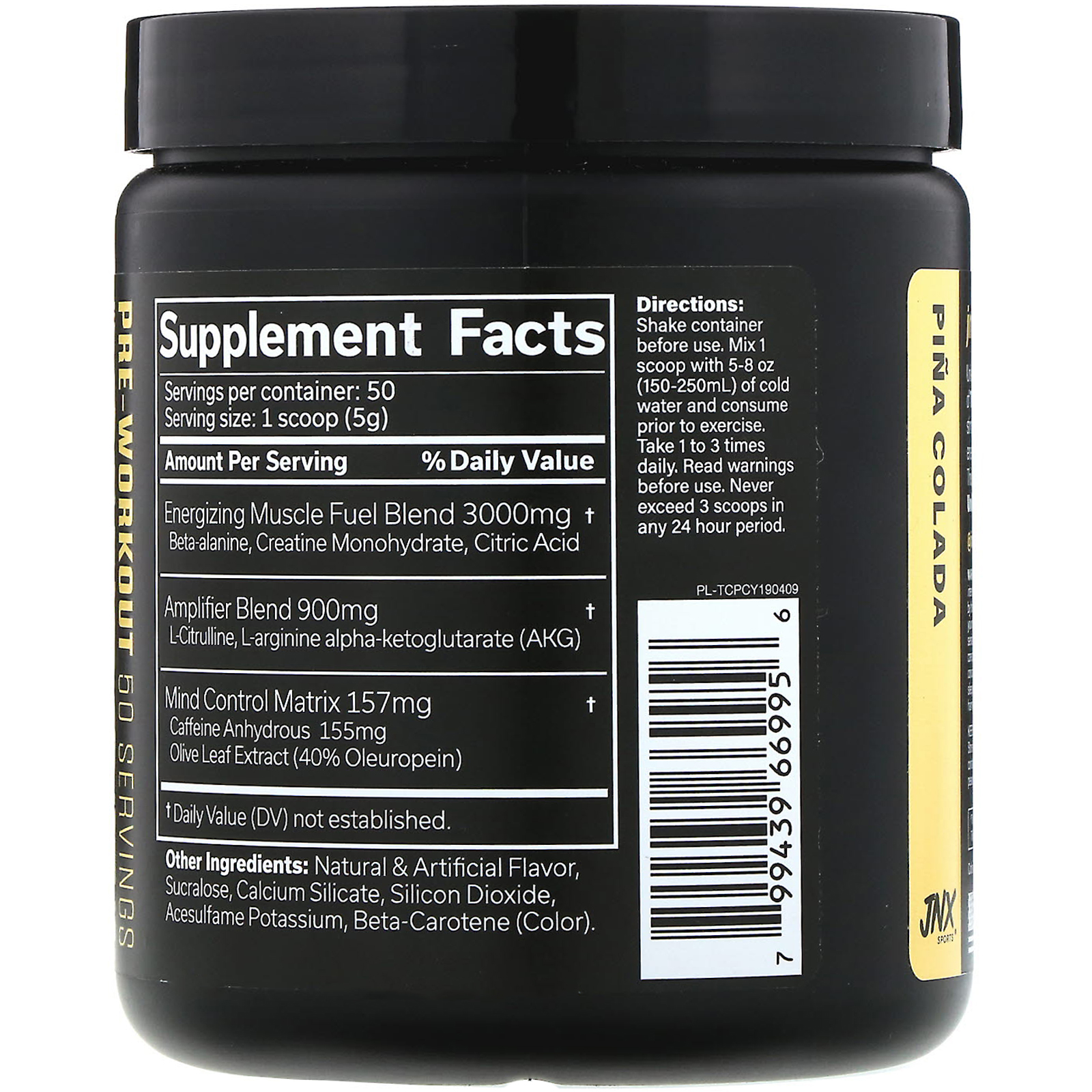 JNX Sports, The Curse, Pré-treino, Pina Colada, 8,8 oz (250 g) - Imagem 2