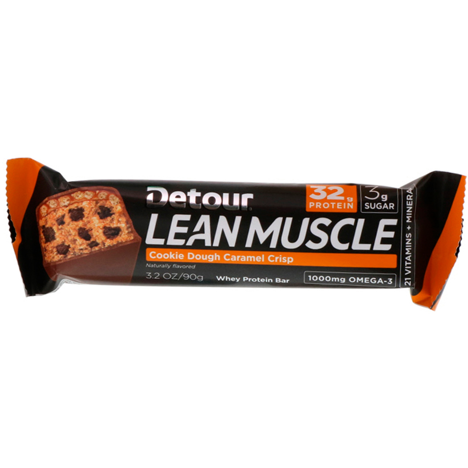 Detour, Lean Muscle Bar, Cookie Dough Caramel Crisp, 12 Bars, 3.2 oz (90 g) Each - Imagem 4