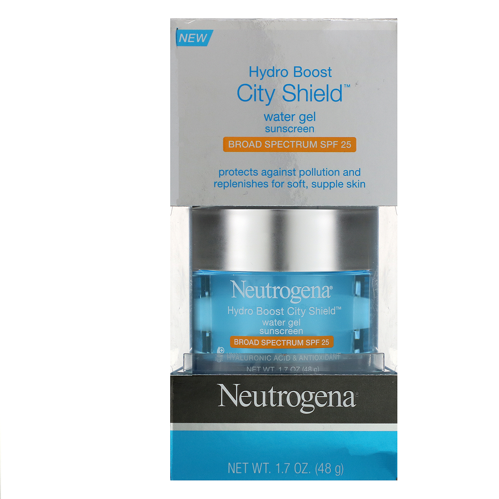 Neutrogena, Hydro Boost City Shield, Water Gel Sunscreen, SPF 25, 1.7 oz (48 g) - Imagem 3