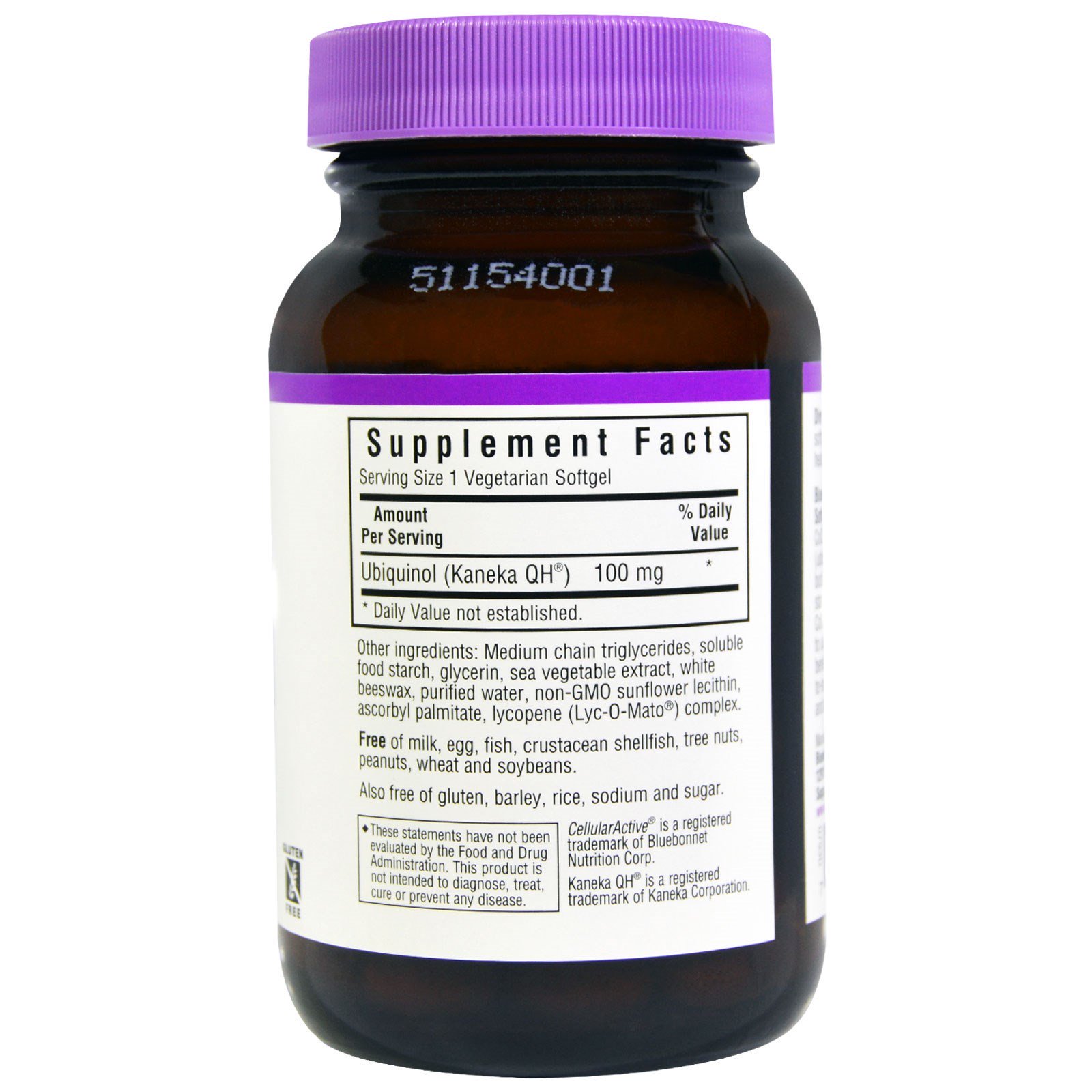 Bluebonnet Nutrition, Ubiquinol, Cellular Active CoQ10, 100 mg, 60 Cápsulas Vegetais Softgel - Imagem 2