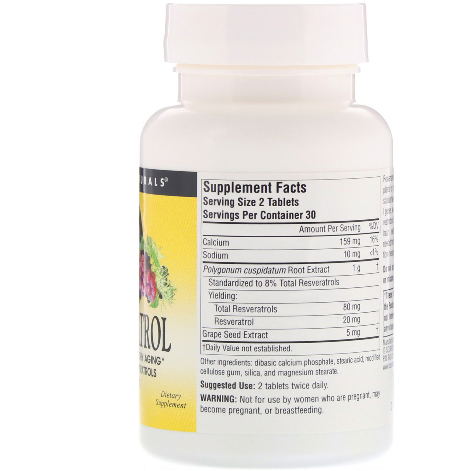 Source Naturals, Resveratrol, 60 tabletes - Imagem 2