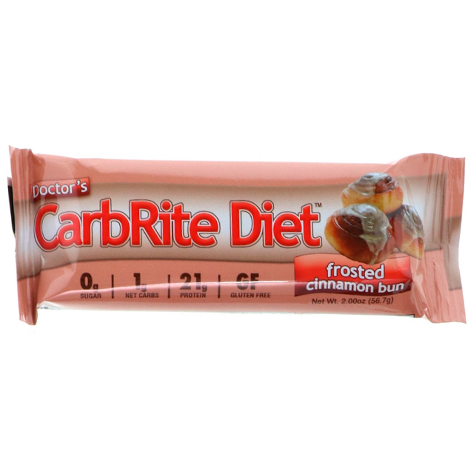 Universal Nutrition, Doctor's CarbRite Diet Bars, Frosted Cinnamon Bun, 12 Bars, 2.00 oz (56.7 g) Each - Imagem 4
