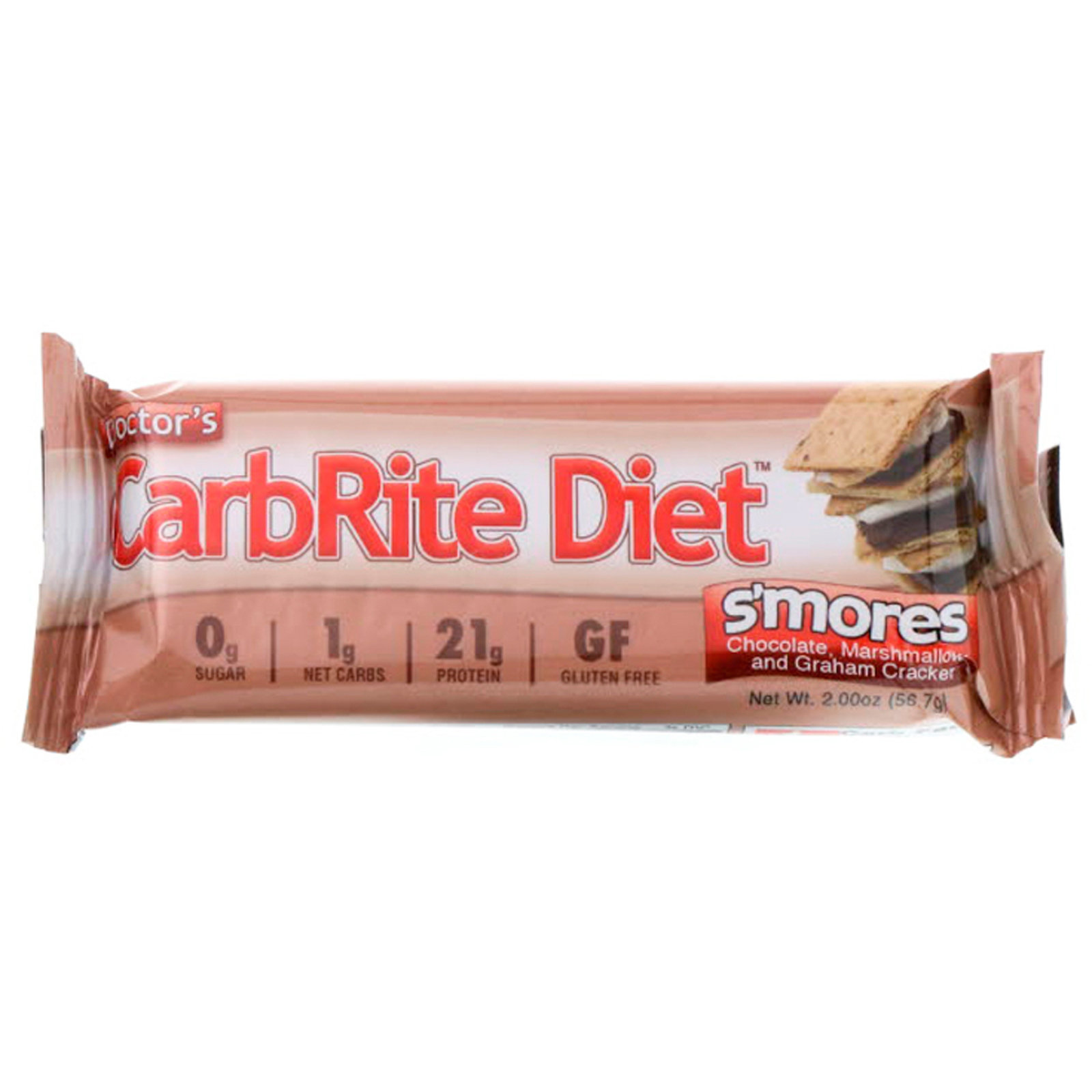 Universal Nutrition, Doctor's CarbRite Diet Bars, Smores, 12 Bars, 2.00 oz (56.7 g) Each - Imagem 4