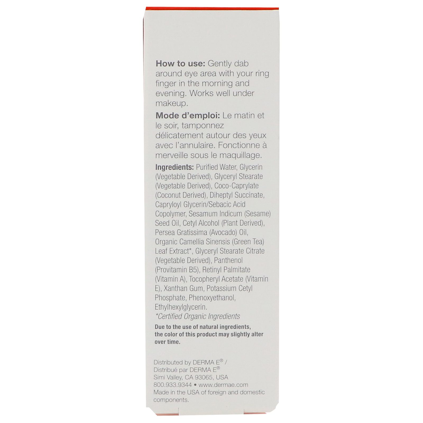 Derma E, Creme Antirrugas para Olhos, 1/2 oz (14 g) - Imagem 2