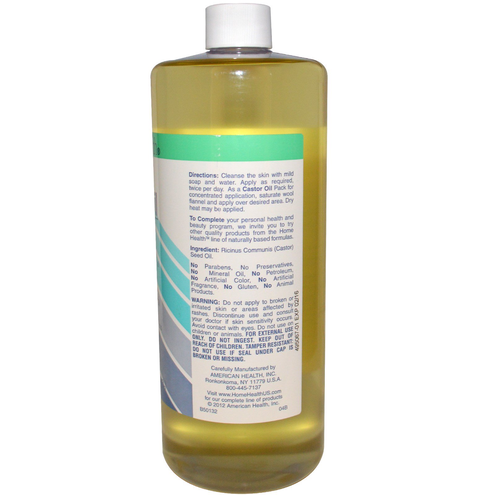 Home Health, Óleo de rícino, 946 ml - Imagem 2