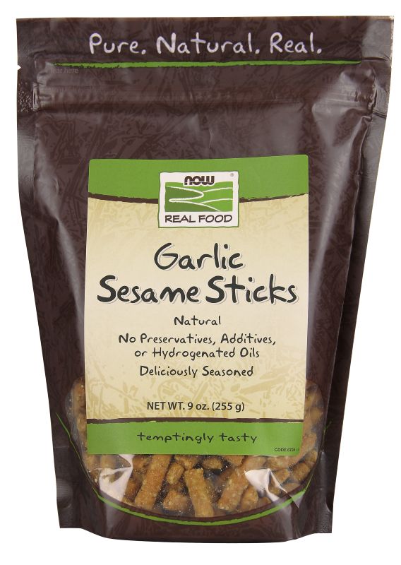 NOW Foods Garlic Sesame Sticks - 9 oz. - Imagem 2
