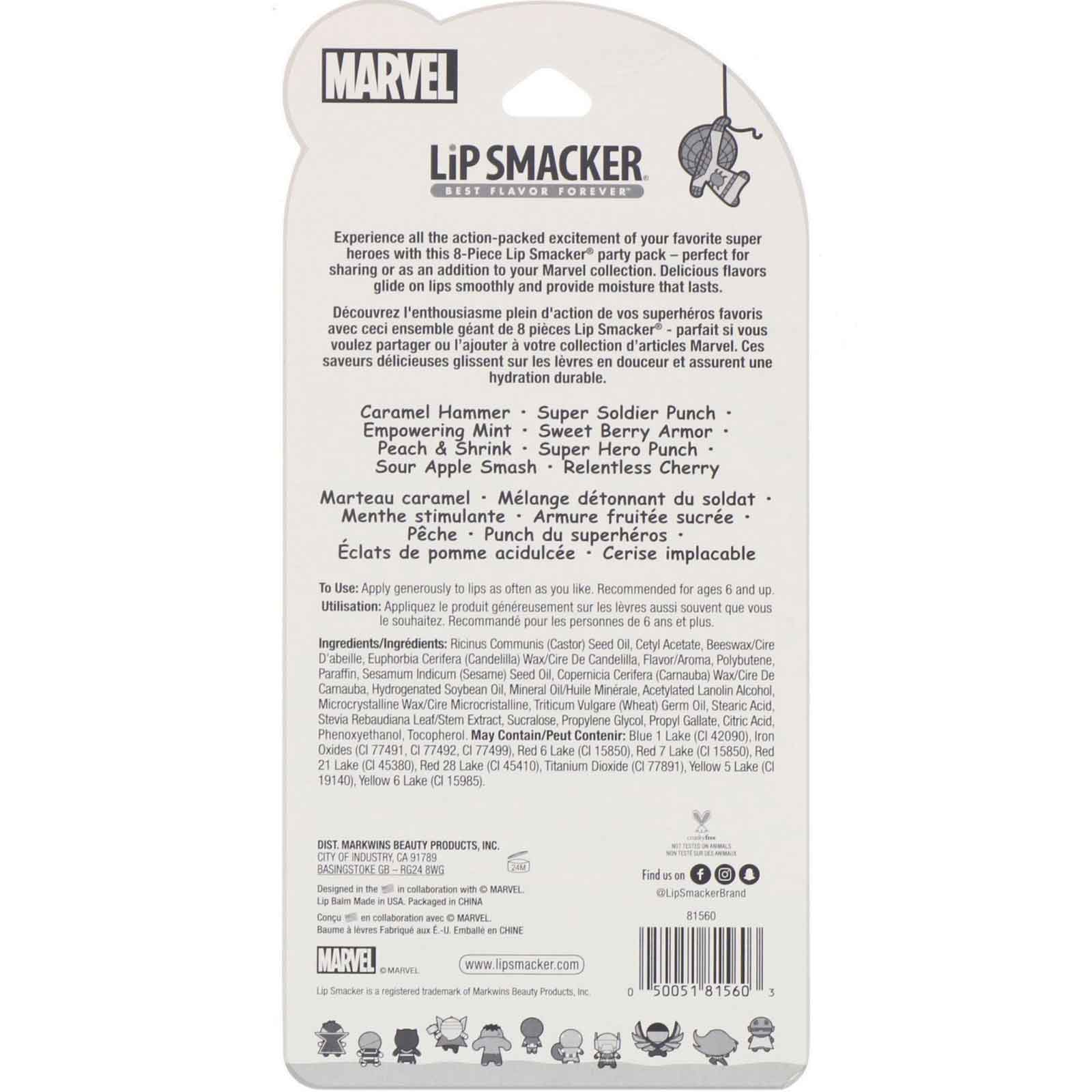 Lip Smacker, Os Vingadores da Marvel, kit de festa, 8 peças - Imagem 2
