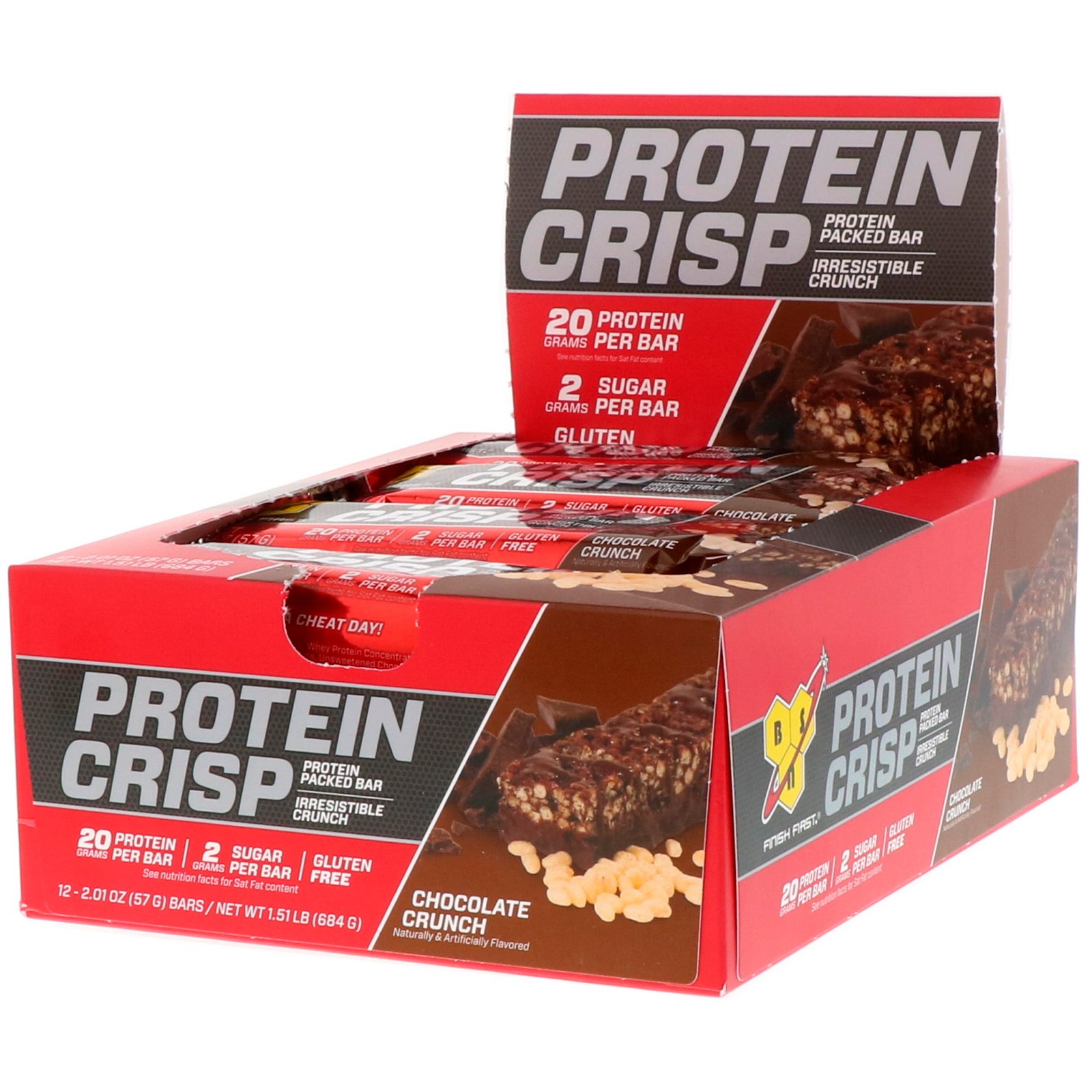 BSN, Protein Crisp, Sabor Chocolate Crocante, 12 Barras, 57 g (2,01 oz) Cada