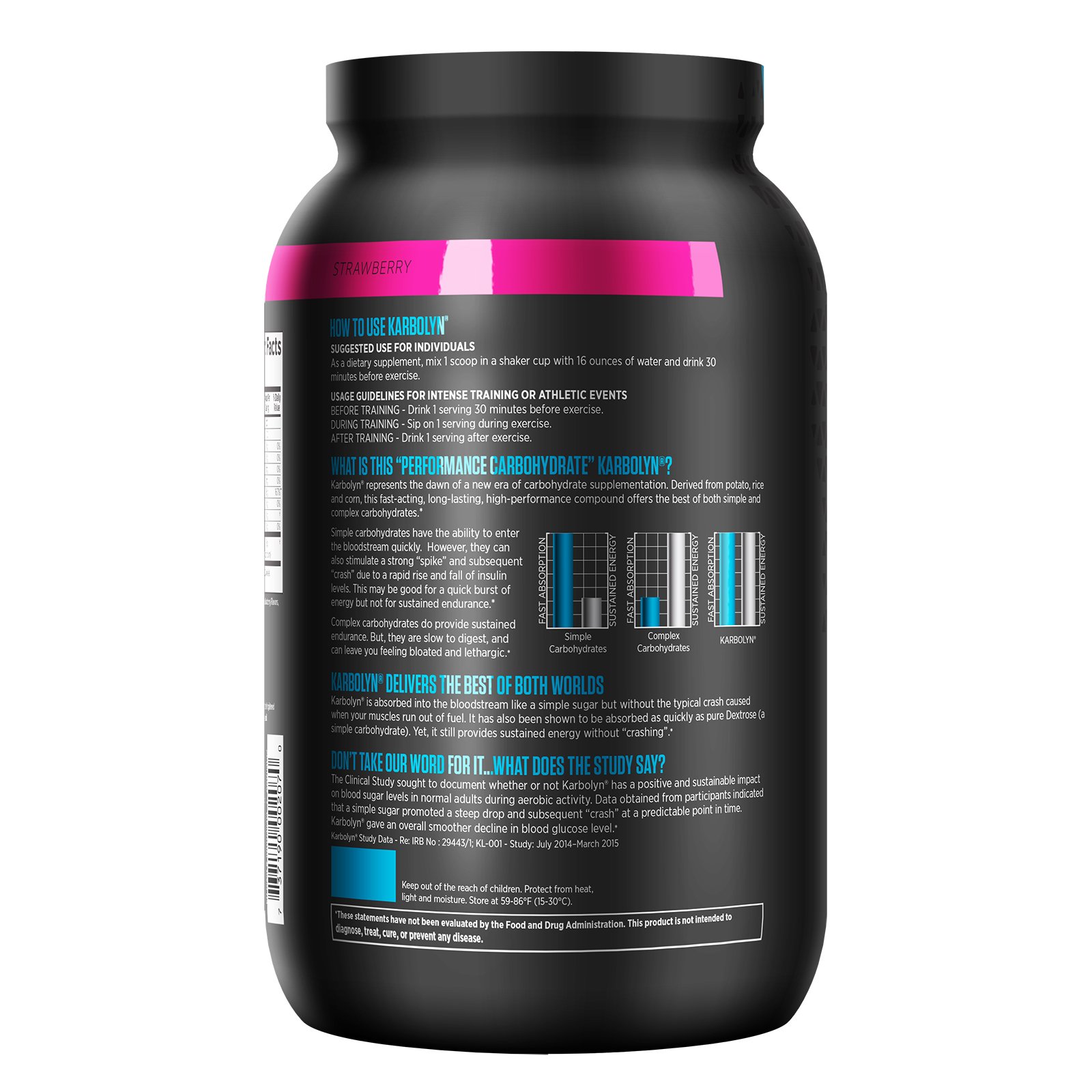 EFX Sports, Karbolyn Fuel, Morango, 4,3 lbs (2000 g) - Imagem 2