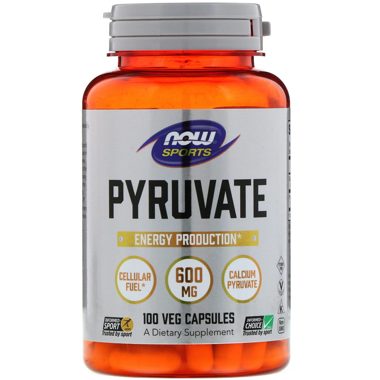 Now Foods, Piruvato , 600 mg , 100 cápsulas