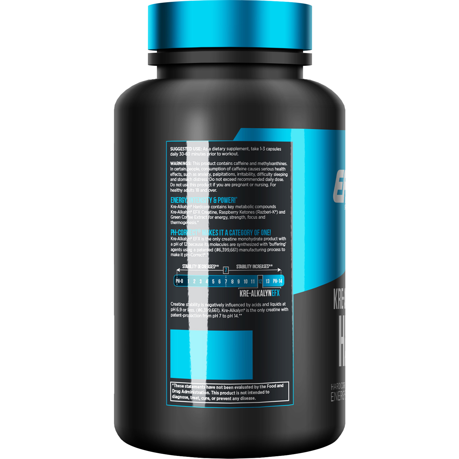 EFX Sports, Kre-Alkalyn Hardcore, 120 Cápsulas - Imagem 2