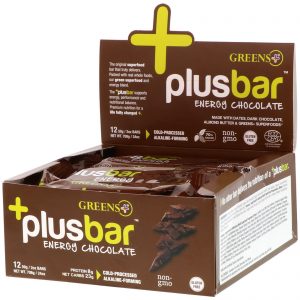 Comprar greens plus, plusbar, energy chocolate, 12 bars, 2 oz (59 g) each preço no brasil barras energéticas barras nutricionais suplemento importado loja 47 online promoção - 18 de agosto de 2022