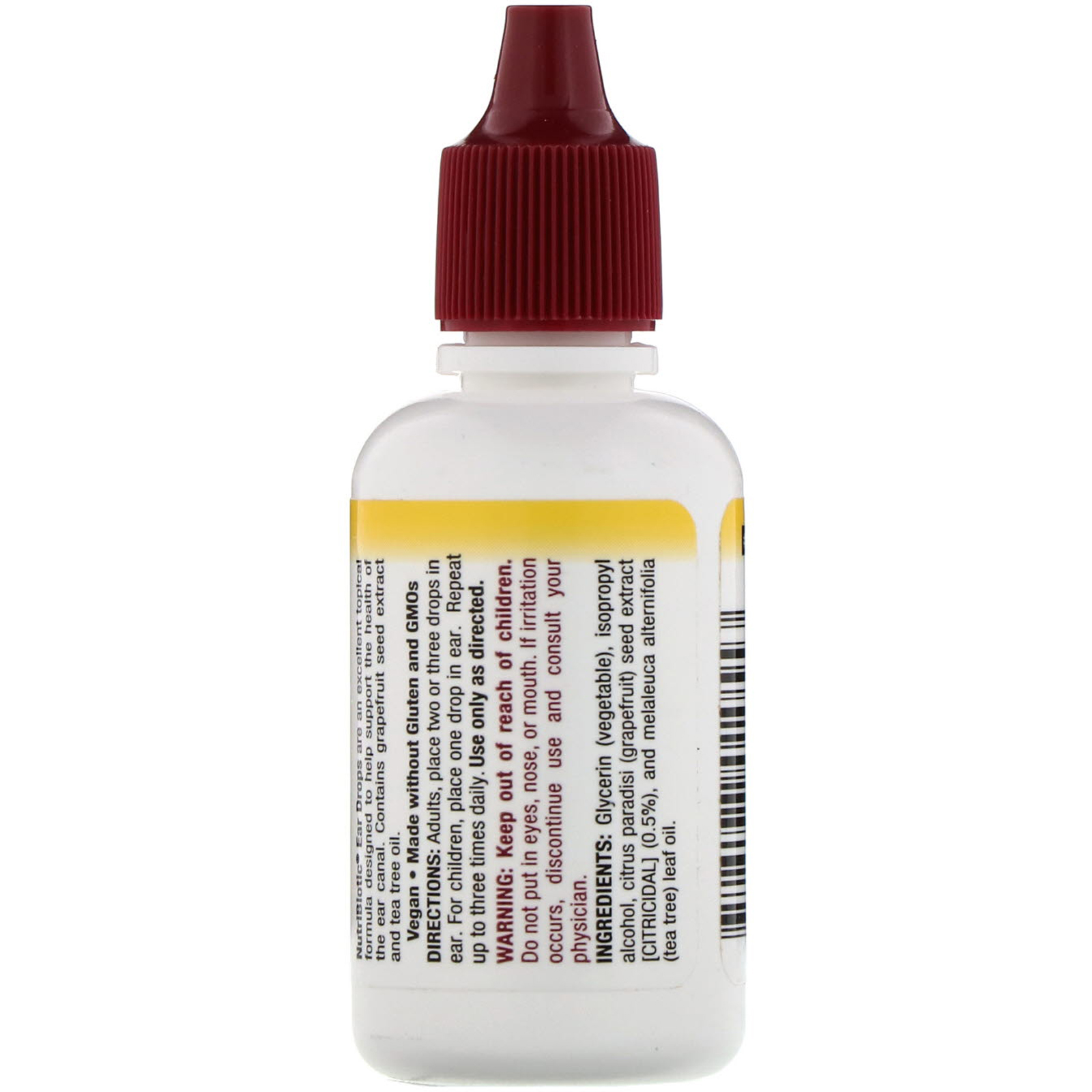 NutriBiotic, Ear Drops with Grapefruit Seed Extract plus Tea Tree Oil, 1 fl oz (30 ml) - Imagem 2