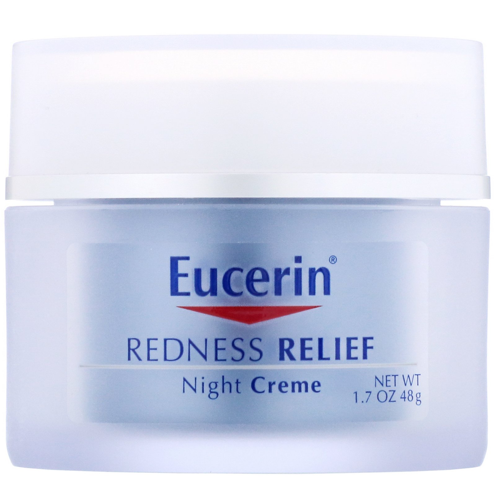 Eucerin, Alívio da vermelhidão, cuidado diário com a pele, creme noturno, 1,7 oz. (48 g)