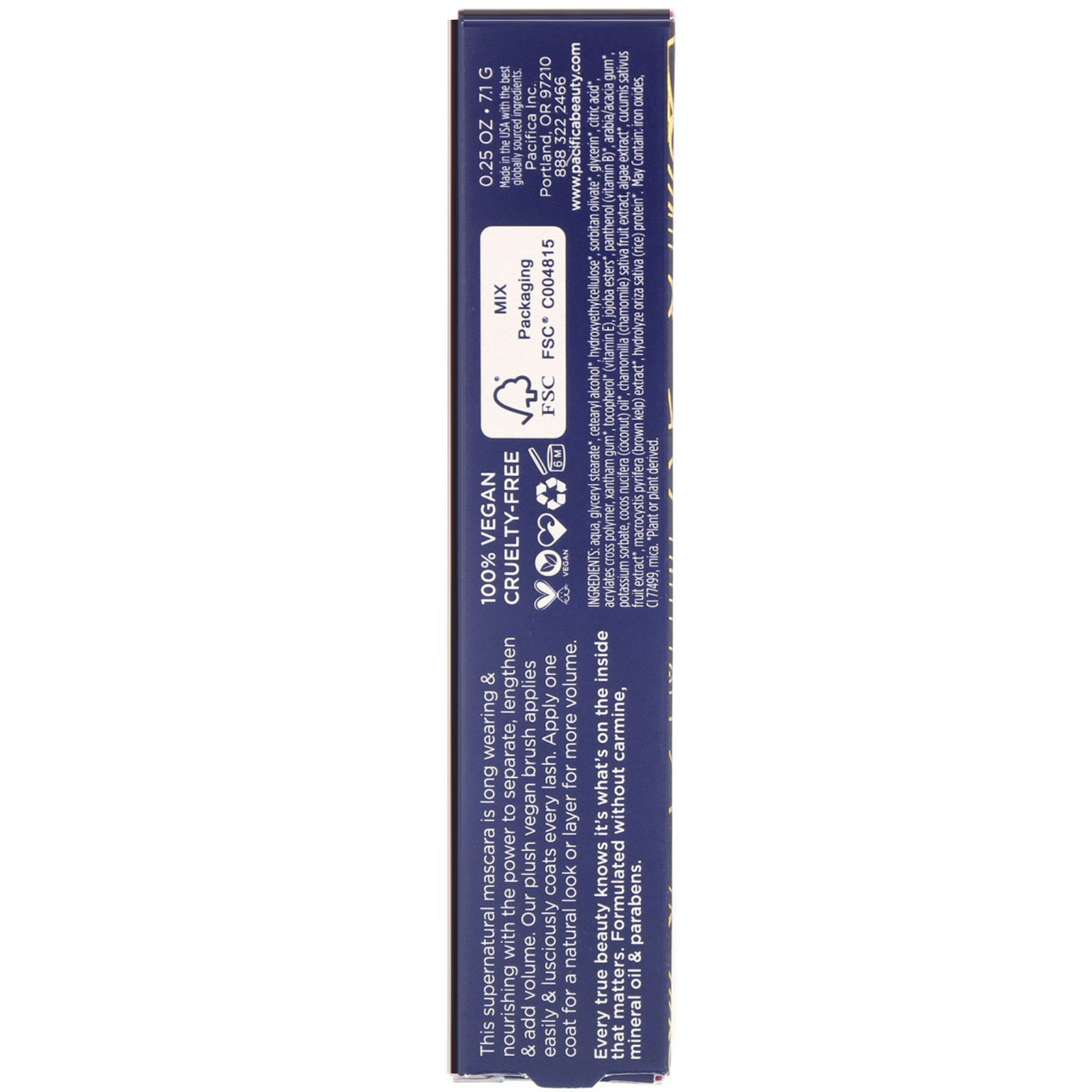 Pacifica, Stellar Gaze, Mascara Mineral com Comprimento e Força, Supernova Black, 7,1 g (0,25 oz) - Imagem 3