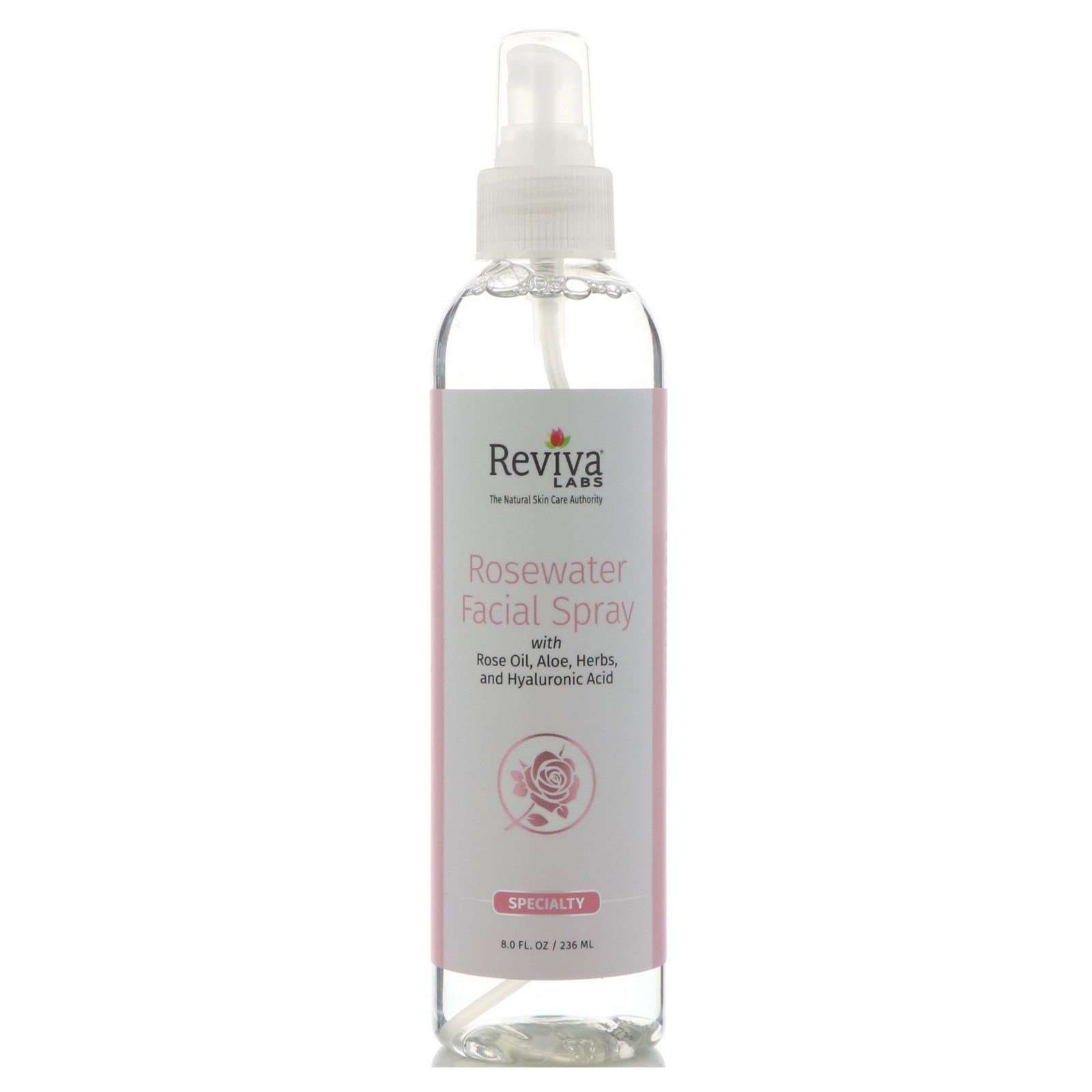 Reviva Labs, Pulverizador facial de Água de rosas, 8 onças (236 ml)