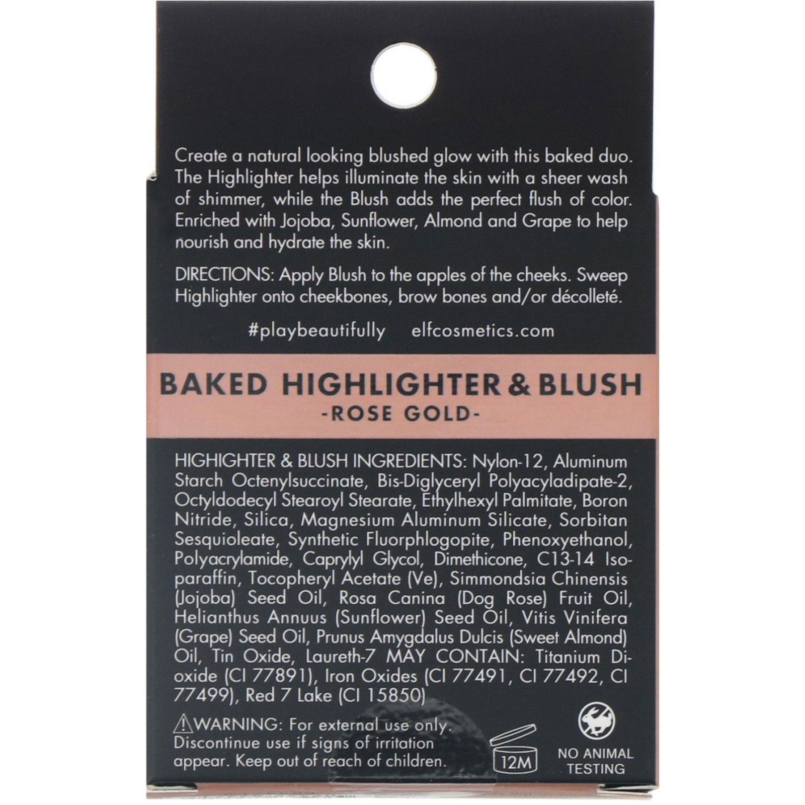 E.L.F., Baked Highlighter & Blush, ouro rosê, 0,18 oz (5 g) - Imagem 3
