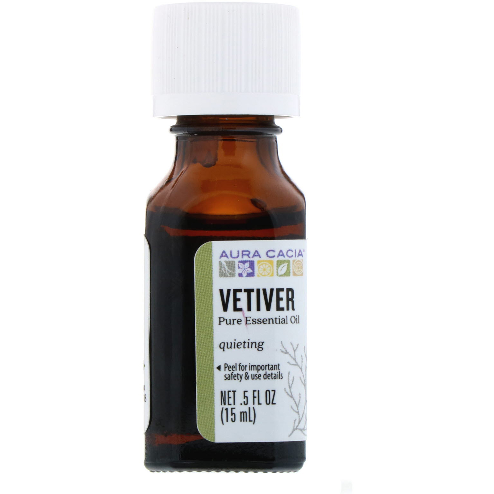 Aura Cacia, Óleo Essencial 100% Puro, Vetiver, 15 ml (0.5 fl oz)