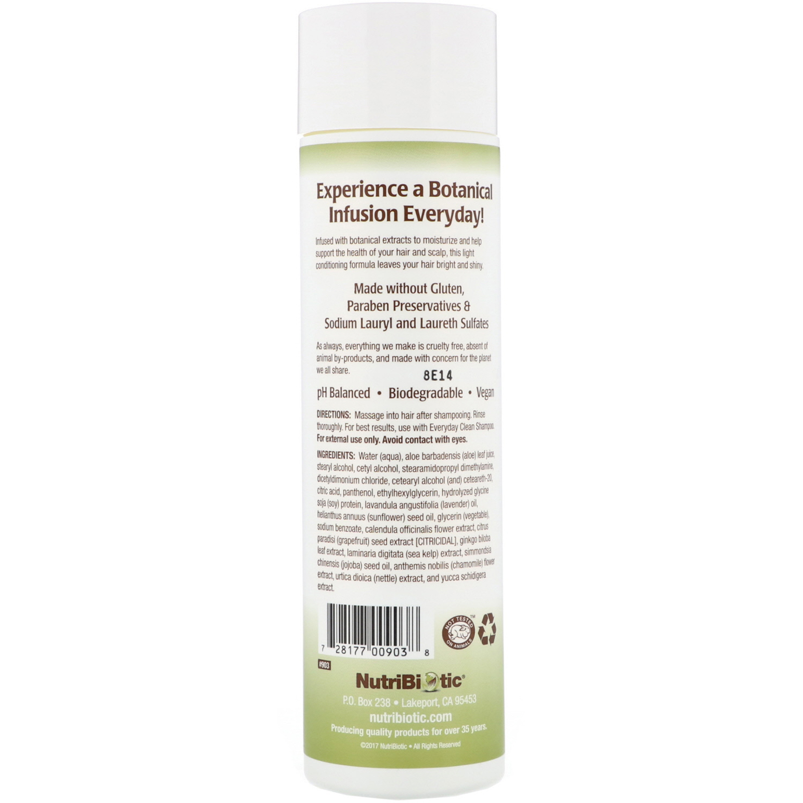 NutriBiotic, Limpo Todo Dia, Condicionador, Fórmula Botânica, 296 ml (10 fl oz) - Imagem 2