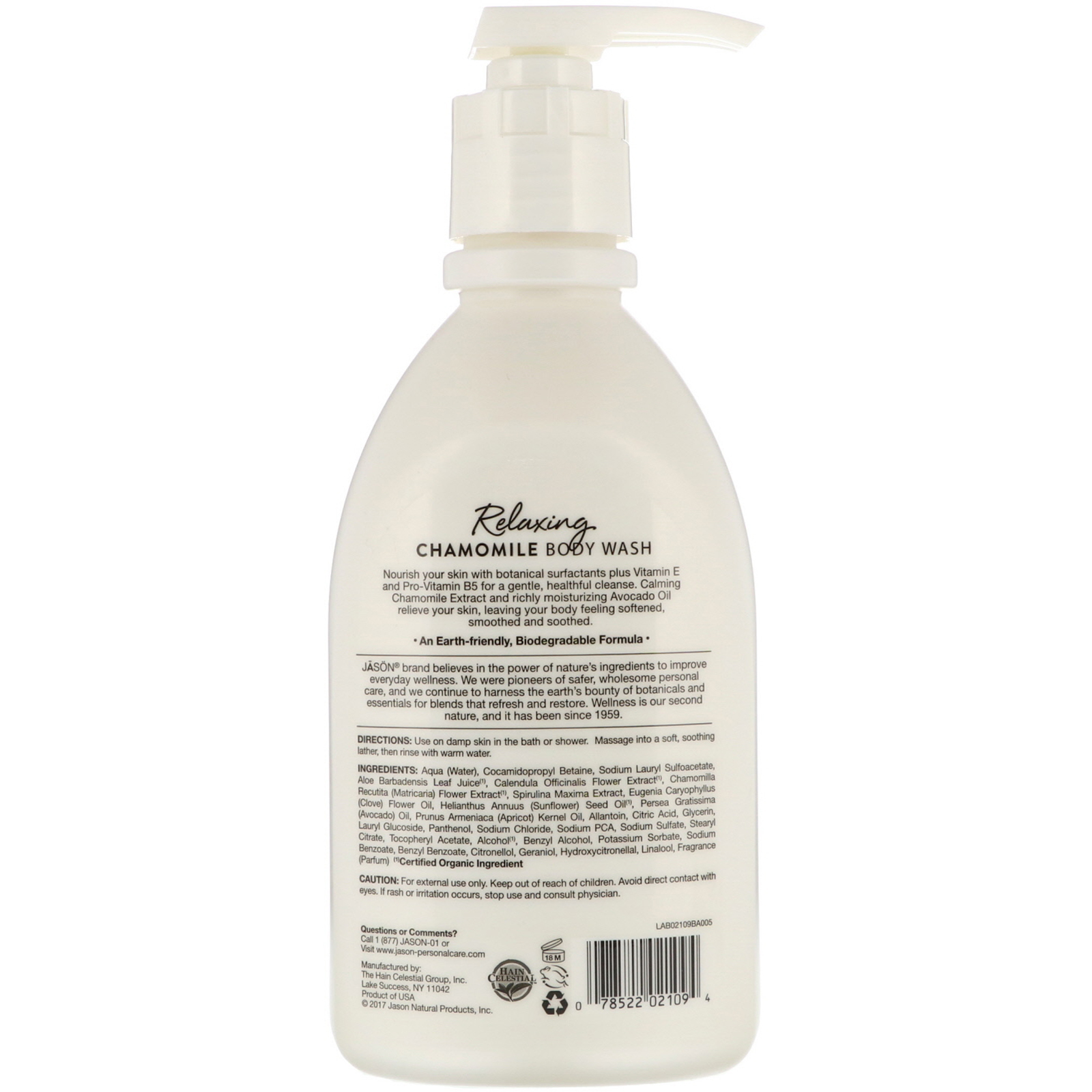 Jason Natural, Body Wash, Relaxing Chamomile, 30 fl oz (887 ml) - Imagem 2