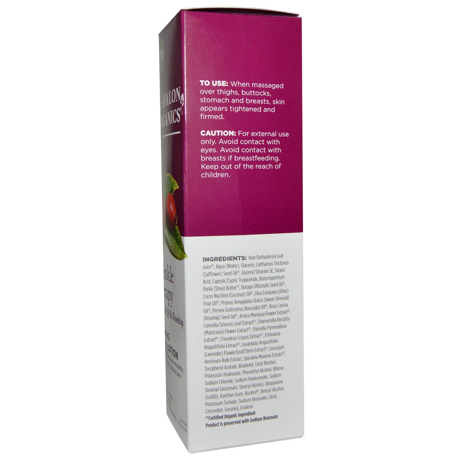 Avalon Organics, Terapia para rugas com CoQ10 e quadril de rosas, Loção firmadora corporal, 227 g - Imagem 2