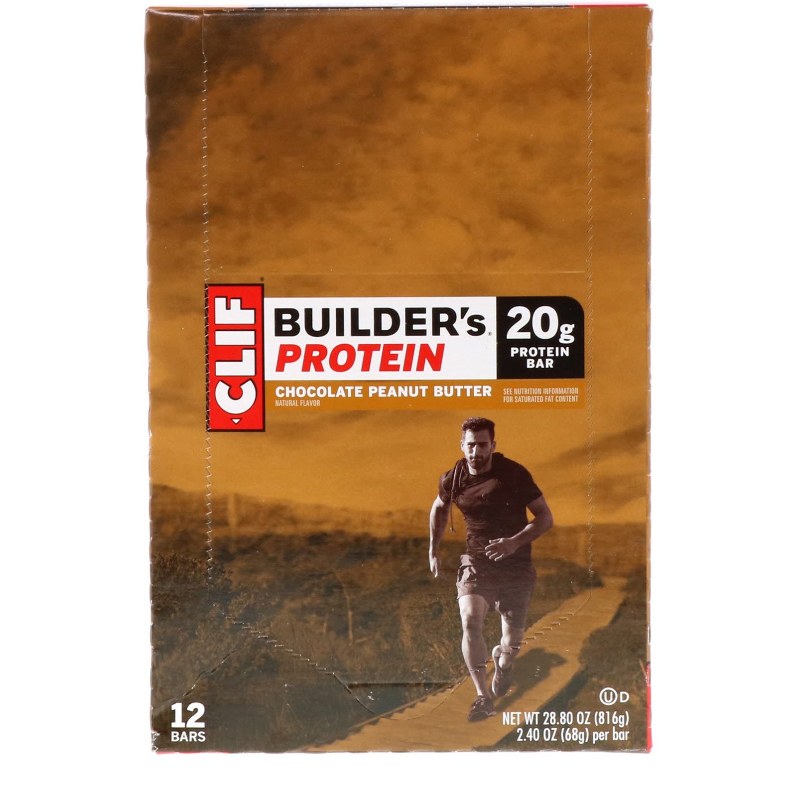 Clif Bar, Barra de Proteínas Builder's, Chocolate Manteiga de Amendoim, 12 Barras, 68 g (2,40 oz) Cada - Imagem 2