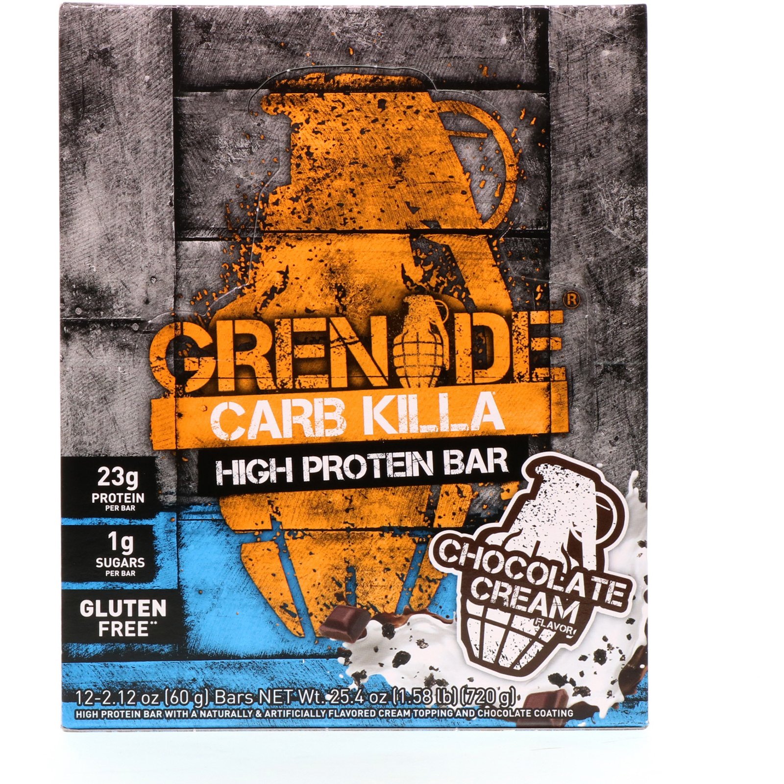 Grenade, Carb Killa, High Protein Bar, Chocolate Cream, 12 Bars, 2.12 oz (60 g) Each - Imagem 2