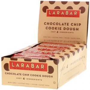 Comprar larabar, the original fruit & nut food bar, chocolate chip cookie dough, 16 bars, 1. 6 oz (45 g) each preço no brasil barras energéticas barras nutricionais suplemento importado loja 15 online promoção -