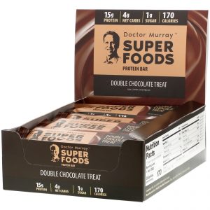Comprar dr. Murray's, superfoods protein bars, double chocolate treat, 12 bars, 2. 05 oz (58 g) each preço no brasil barras barras de proteína suplementos de musculação suplemento importado loja 41 online promoção -