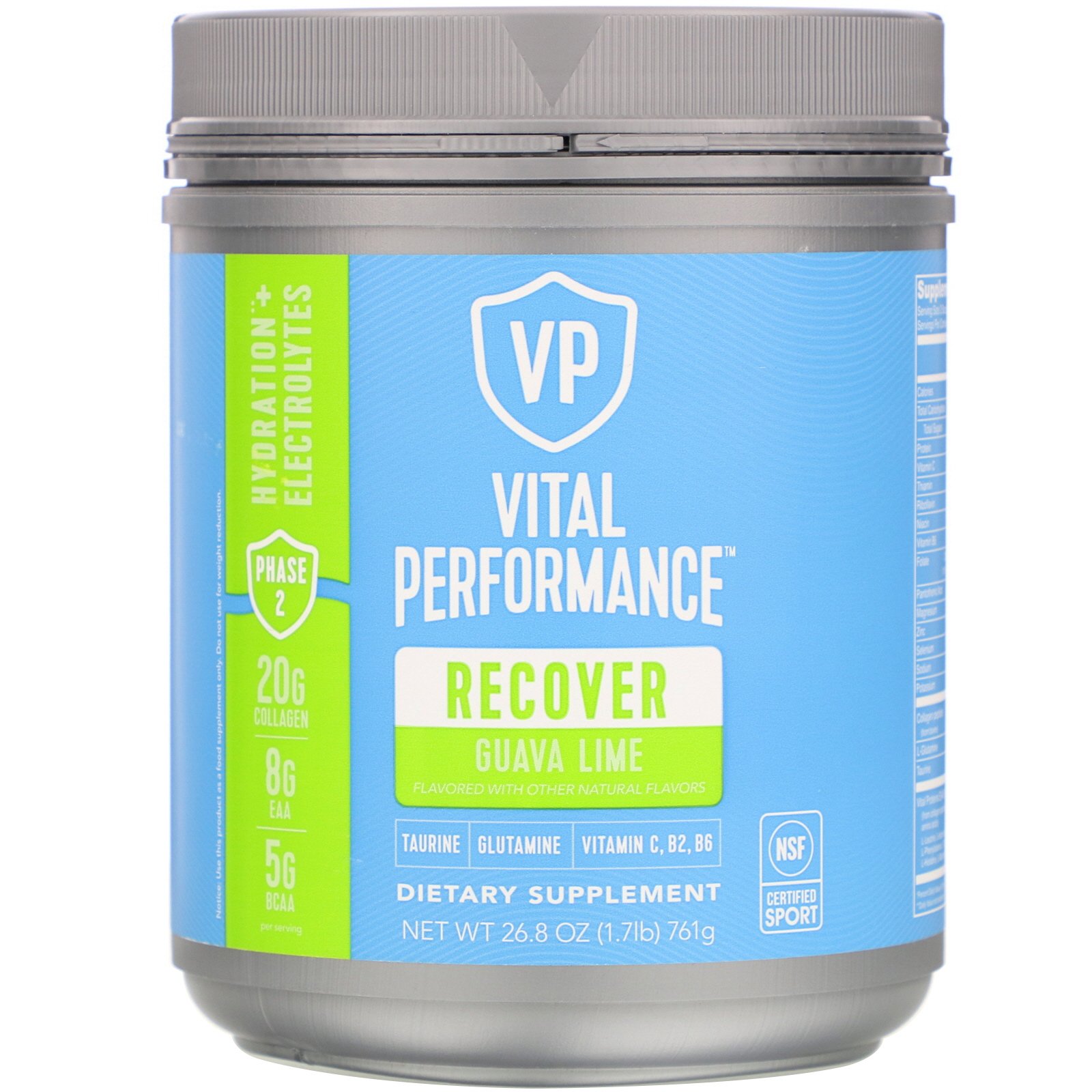 Vital Proteins, Vital Performance, Recover, Guava Lime, 26.8 oz (761 g)
