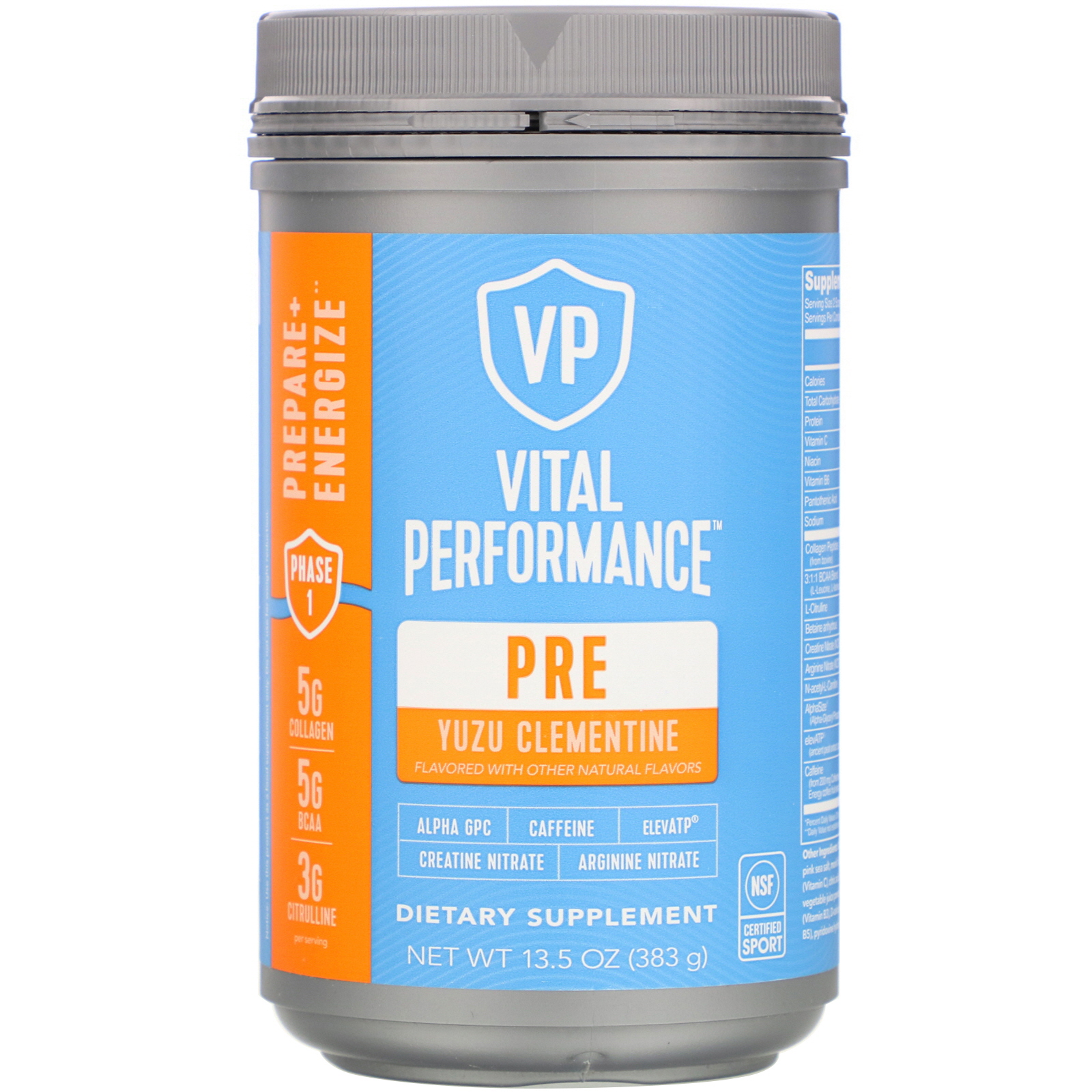 Vital Proteins, Vital Performance, Pre, Clementina Yuzu, 383 g (13,5 oz)