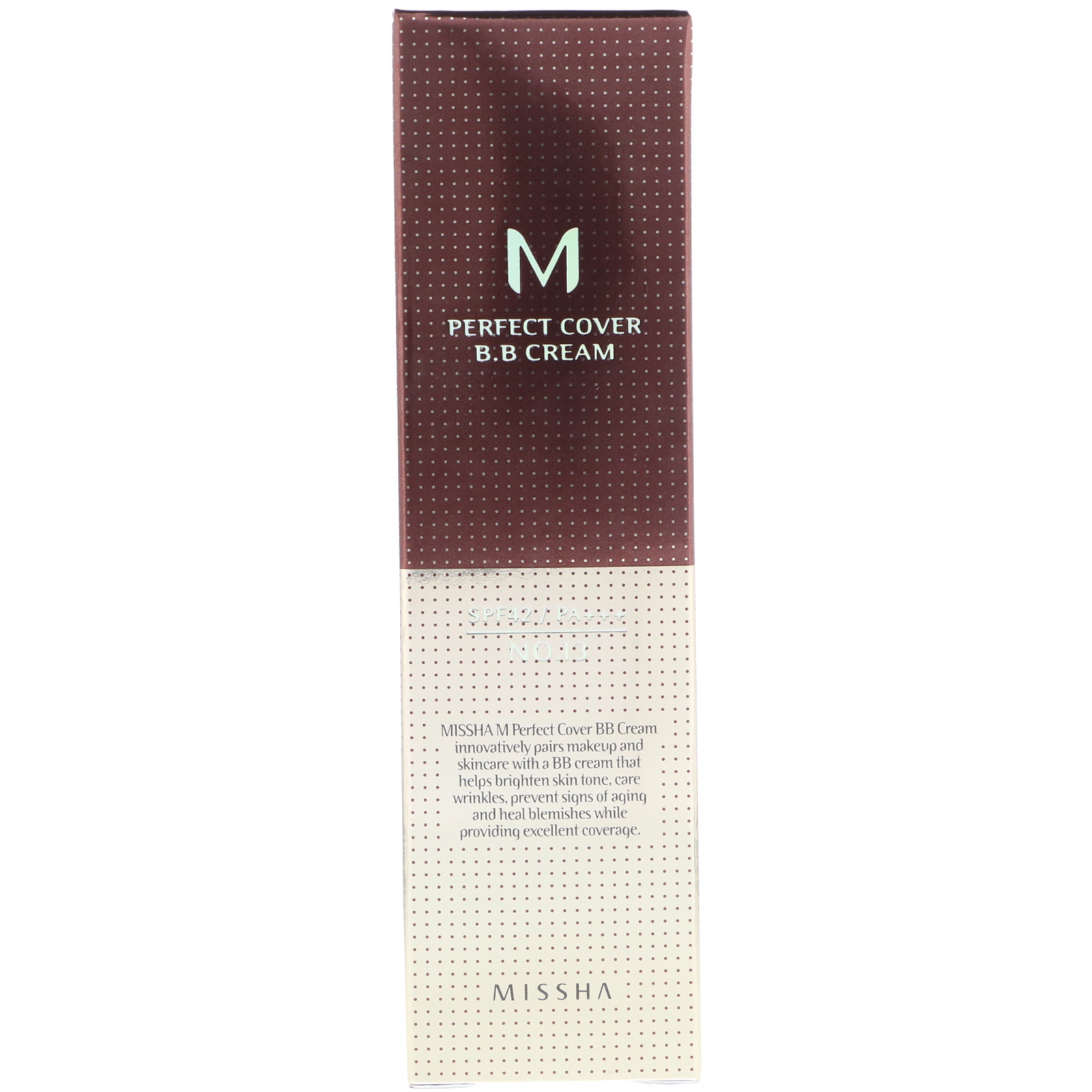 Missha, Creme BB com cobertura perfeita, FPS 42 PA+++, Nº 13 Bege Claro, 50 ml - Imagem 2